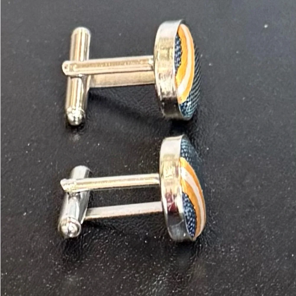 Stylish Navy and Gold Cufflinks